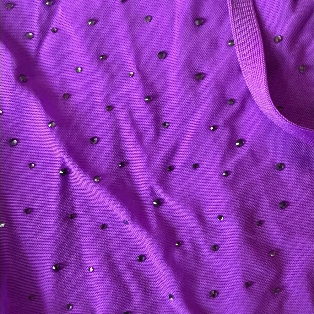 SKIMS Mesh Rhinestone Swim Cover-Up Mini Skirt Violet Size S NWT